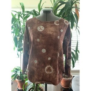 Hand dyed seersucker mauve dolman top